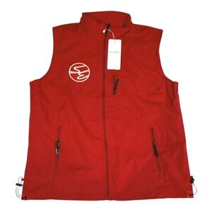 Hixiaohe Red Outdoor Utility Vest Unisex Zip Front Gorpcore Techwear NWT Sz S